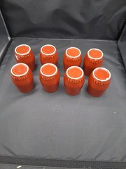 Set of 8: Vintage Lancers Terra Cotta Wine Cups, Brown Glaze, 1970s, Ceramic Mug