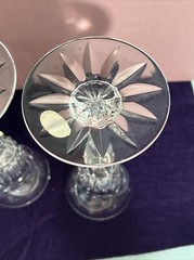 Gorham Crystal Victoria’s Garden Candlesticks 2 Clear Cut Florals 6.5