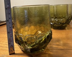 Vintage Tiffin Franciscan Madeira Old Fashion Glass Citron 7 Count GLOWS
