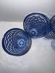 4 Vintage Whitehall Glass Whitehall Colony Light Blue Strait Rim Tea Glasses