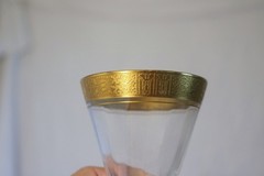 TIFFIN FRANCISCAN VALENCIA GOLD ENCRUSTED EDGE 3 1/4″h Footed Tumblers Set of 5