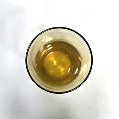 Vtg Amber Drinking Glass Flared Tumbler Replacement, 5.75″ Weighted Bottom 1950s