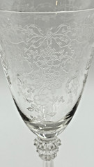Fostoria Romance Flowers and Ribbons Stemmed Water Glasses – 7 1/2″ – 9 oz. (2)