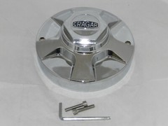 CRAGAR 390 SERIES CHROME WHEEL RIM A-390HK CENTER CAP HEX NUT TOP WITH 2 SCREWS