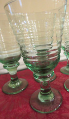 2 of SPANISH GREEN Vintage LIBBEY SIRRUS Water Goblet Ribbed 7 3/8” MULTIPLES