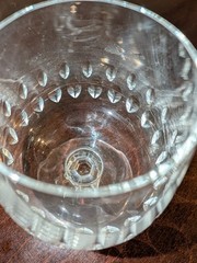 Vintage Cut Crystal Cognac Glass 4.5” Brandy Snifter Vertical Groove Design 70s