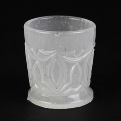 Boston & Sandwich Pointed Ovals Clambroth Whiskey Taster, Antique Lacy Flint