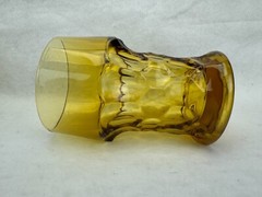 Set of 4 Vintage Georgian Honeycomb Amber Glass 12 oz Tumblers 5 1/2″ Tall