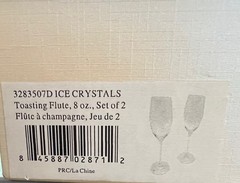 Glasses / Flutes Oleg Cassini Crystal Diamond Flutes 10.75” 2 Sets NIB X 2