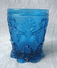 PORTIEUX EMPIRE GLASS CUP COLORED BLUE COLOR LE CREUSOT BACCARAT S LOUIS