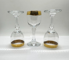 VTG Cristalleria Fratelli Fumo – 24K Gold Trim – Cordial Glasses – Set Of 3