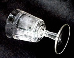 EAPG water GOBLET glass stem DERBY Pleat & Panel BRYCE WALKER #79 antique 1880