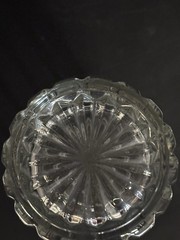 Set of 6 Heavy Cut Lead Crystal Highball Glasses Paneled Tumblers Starburst Base