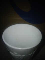 1 Milk Glass TUMBLERS White GOLDEN COLONY Harvest Grape INDIANA 5 3/4″ Vintage