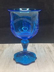 Fenton Vintage Empress Colonial Turquoise Blue 6 1/2” Water Goblet