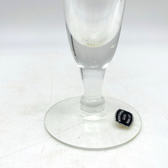 Set of 8 Mountaineer Glass Pilsner Flute Hand Cut Coin Dot Short Stem Round Foot