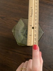 Vintage Fostoria Olive Green 1887 Coin Pattern #1372 Line Glass Goblet 6.5”