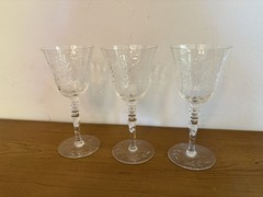 Set Of 3 Vintage Rock Sharpe Sherry Cocktail Glasses 5.75”