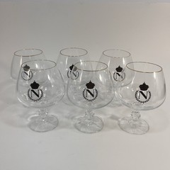 BACCARAT – Napoleon – 5 1/8” Brandy Glasses – Gold Crown – Set of 6 – Great!