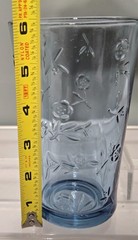 Set of 2 Vintage Anchor Hocking Savannah Blue Cooler Tumbler Glass 6″