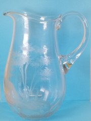 Vintage QUEEN LACE Americana American Wolf Pine Tree 8 3/4″ Pitcher EXCELLENT!