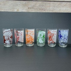 1950’s Big Top Peanut Butter Song Glasses Set Of 6 Glasses With Old Song Lyrics
