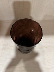 Crinkle Purple Amethyst Glass Iced Tea Driftwood Tumbler Textured