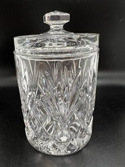 Block Czech 24% Lead Crystal Biscuit Barrel Jar With Lid