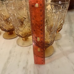 Lot 32 Seneca Glass Morgantown Driftwood Amber Crinkle Texture Glassware