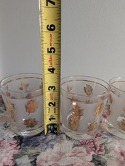 Vintage Libbey Frosted Gold Leaf Juice / Cocktail Glasses 6 oz. – Set of (4)