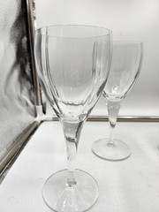 Vintage Wine Glasses Vertical Optic Lines Set of 4 Clear Crystal