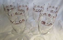 6 LIBBEY BAMCO WESTERN CHAMPAGNE FLUTES GLASSES WITH BRANDS 7 5/8″ X 2″