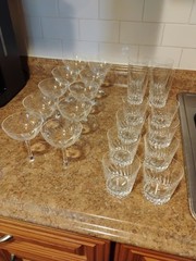 22- pieces Vintage «Corolle» by Hoya, Japan, Crystal Drinkware.