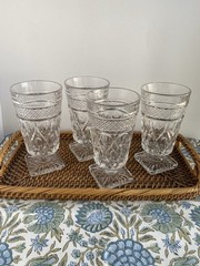 Vintage Imperial Glass Cape Cod Clear Footed Iced Tea Goblets 6″ – Set of 4