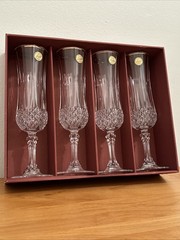 VTG Longchamp Crystal d’Arques 24% Lead Crystal Four Wine Champagne, Glasses New