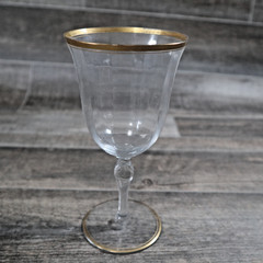 Glastonbury-Lotus Athens Style Goblet Wine Glass Bracelet Pattern Gold Tone Trim