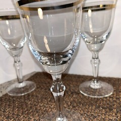VTG MCM Gold Rimmed Cocktail Glasses 8 4 8” & 4 6” Barware