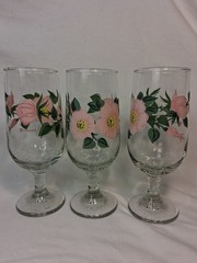 Franciscan Desert Rose Iced Tea / Water / Wine 7 1/4” Glasses Goblets (3)