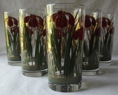 RARE SET OF 6 VINTAGE CULVER 22K GOLD HIGHBALL TUMBLER GLASSES 5-1/2″ T-CUV 62