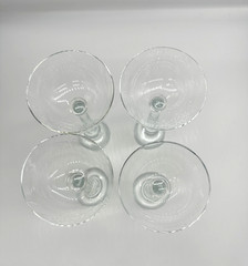 KUSAK Cut Glass Apollo Champagne/Sherbert Glasses Set of 4 Mid Century Modern