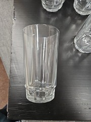4 Arcoroc ARCADE BENGALE Clear Tempered 16.75 OZ Glass Cooler EUC 5-7/8″ tall