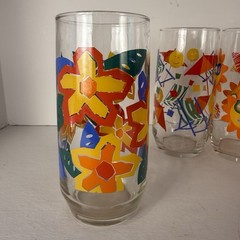 Vintage Libbey Set Of 4 Summer Glasses Tumblers Tropical Beach Group 2