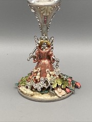 VINTAGE 1990s Kirk’s Folly Pewter, Enamel, & Crystal Fairy Godmother Wine Glass