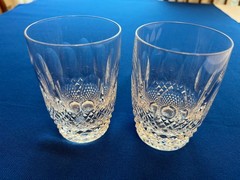 Set of 2 Waterford (?) Crystal Colleen Pattern 10oz Flat Tumblers ~4.25″ Tall