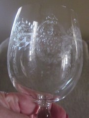 Etched Crystal Wine Glass Goblet Unknown Maker UNK8221 Pattern 7 1/8″