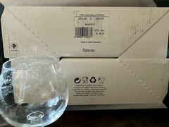 Vintage New 6 Claudia Bohemia Floral Etched Brandy Cognac Crystal Goblet Style