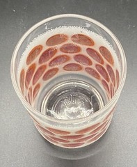 Libbey MCM Frosted Polka Dot Glass Concord Cranberry Frosted