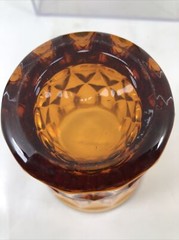 Anchor Hocking Glassware Amber Gold Yellow Color Set Of 3/ 5”Retro Vintage