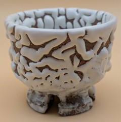 sake cup　”GUINOMI　HAGI-YAKI” All surface Oni Hagi　four-legged footring