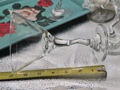 Vintage Libbey Glass Z Stem Martini Glasses – Set of 4 Retro with Blue Rose Tray
